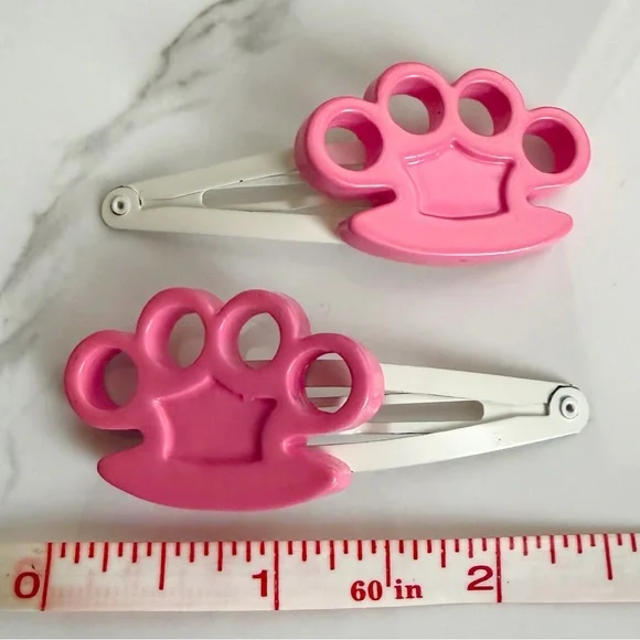 Vintage Brass Knuckle Hair Clips - Picture 3 of 3